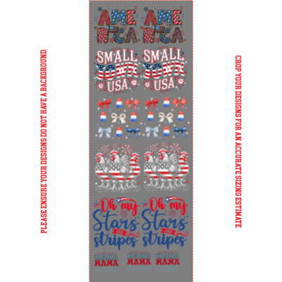 Patriotic Gang Sheet 22x60 in Thumbnail